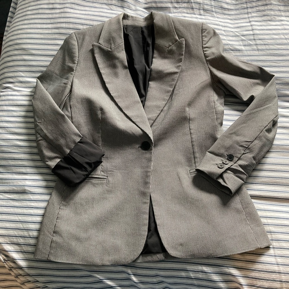 Classic herringbone check blazer